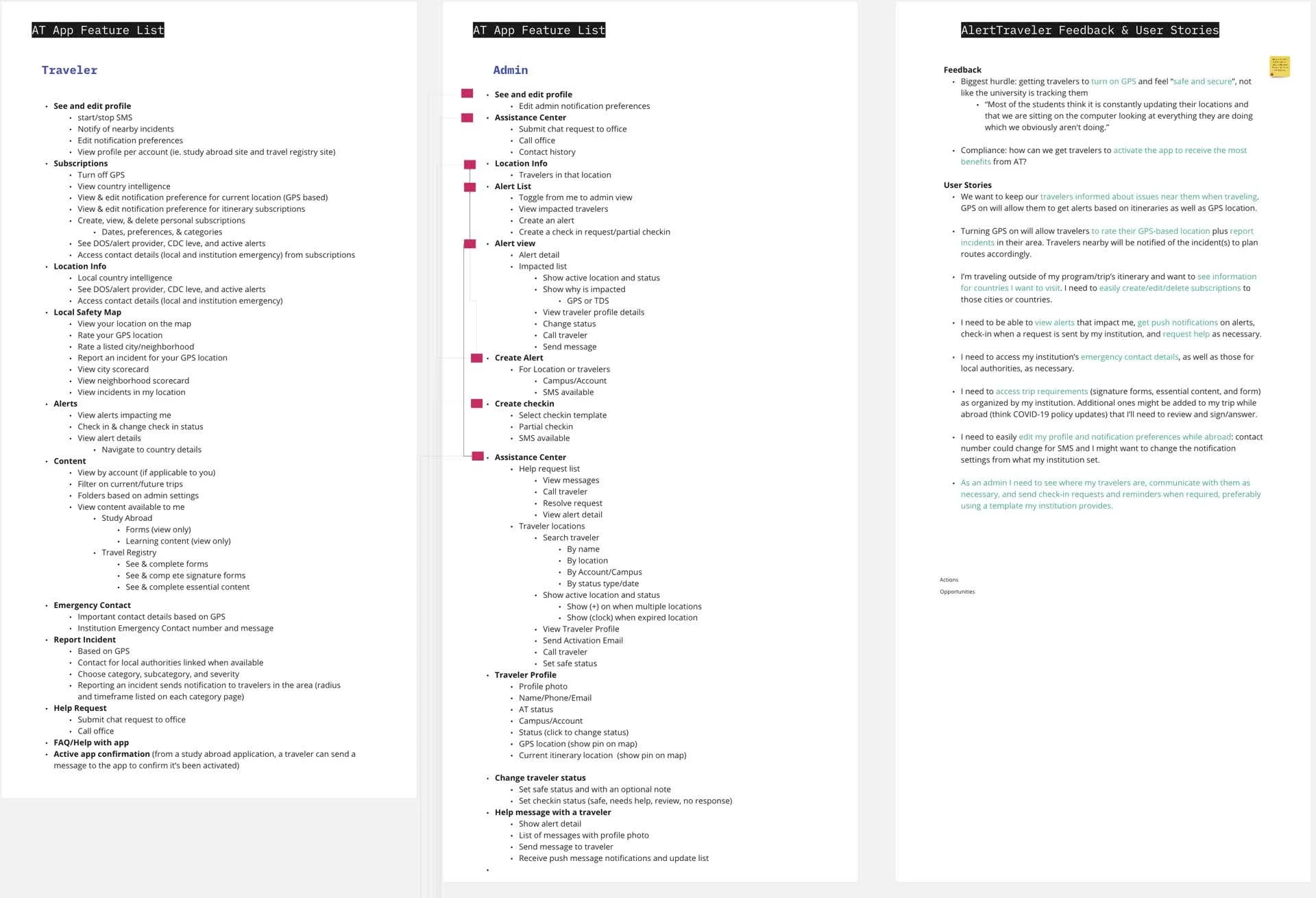 Feature cards showing net new features identified during discovery research